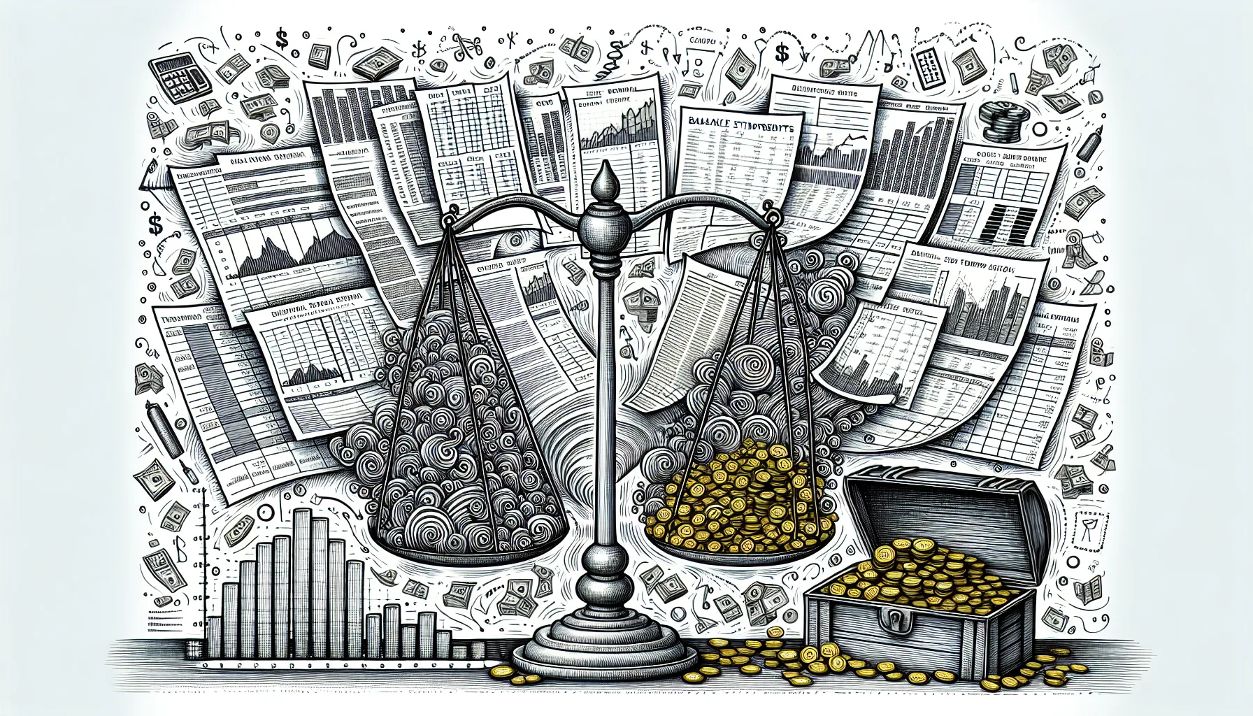 Illustration of financial documents and valuation methods